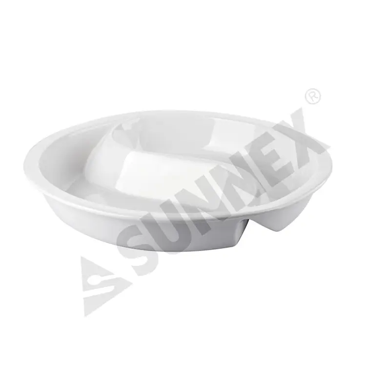 চীনামাটির বাসন 2 বিভাগ খাদ্য প্যান
